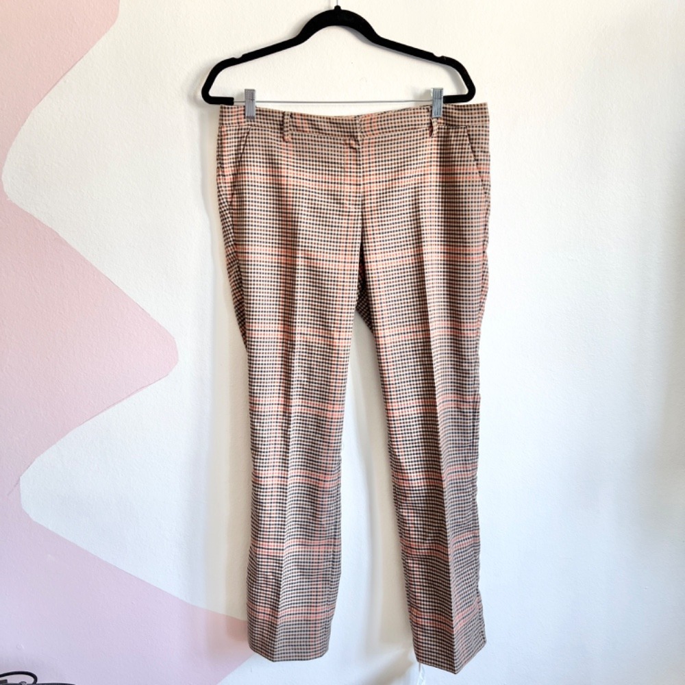 Vintage 70s Plaid Pants, Retro Mod Preppy Groovy, Size 10‎
